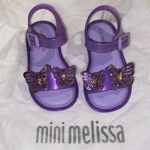 - New mini Melissa butterfly sandals Size 6 toddler
